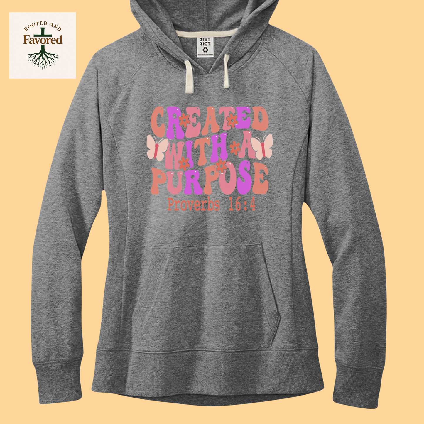 Women's District Fleece Hoodie "Created With A Purpose"