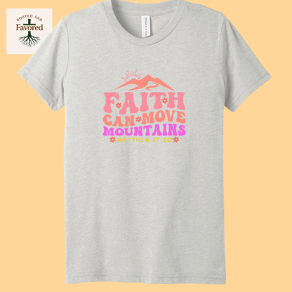 Girls Bella + Canvas Youth Triblend T-Shirts "Faith Can Move Mountains"