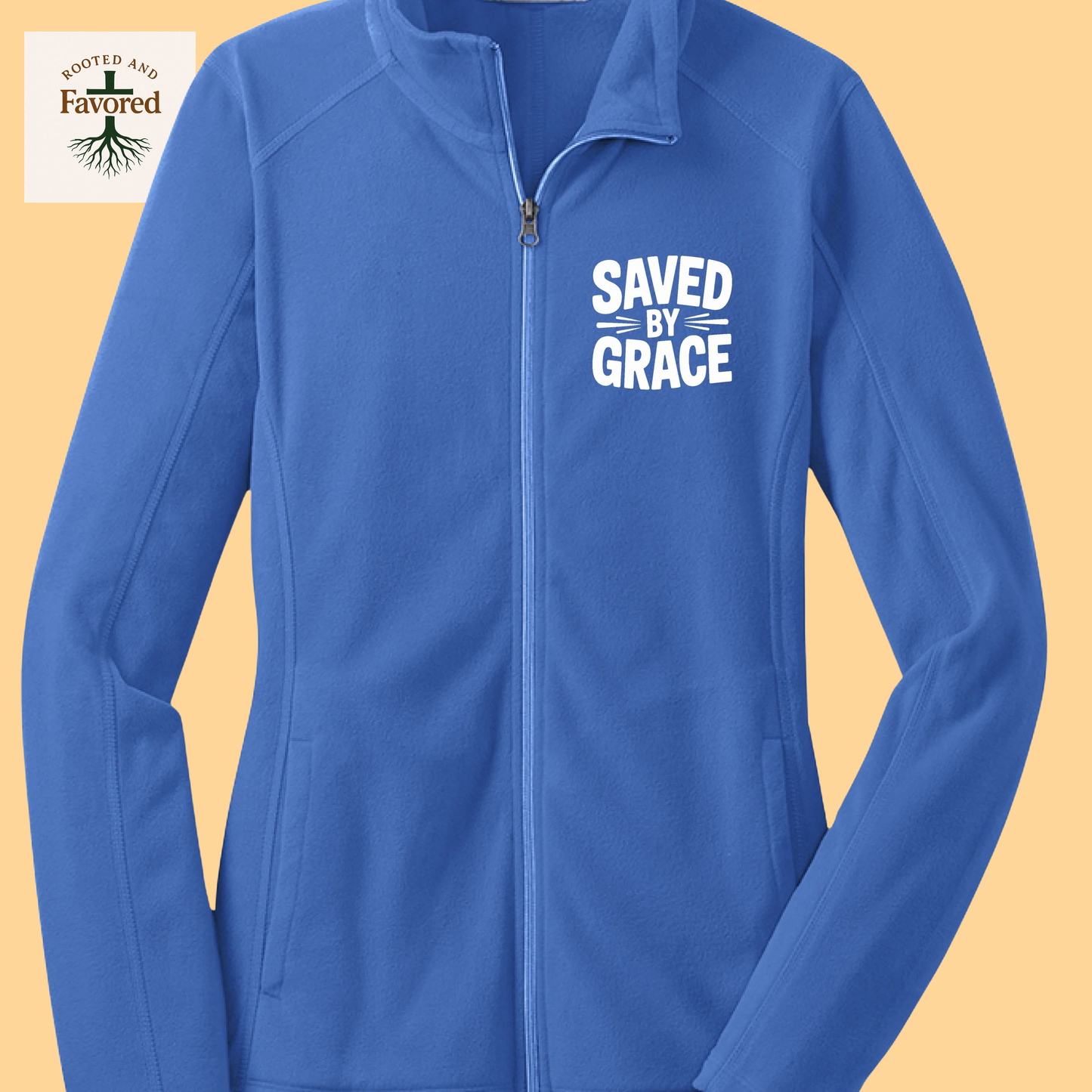 Women Port Authority Microfleece Jacket "Saved By Grace"