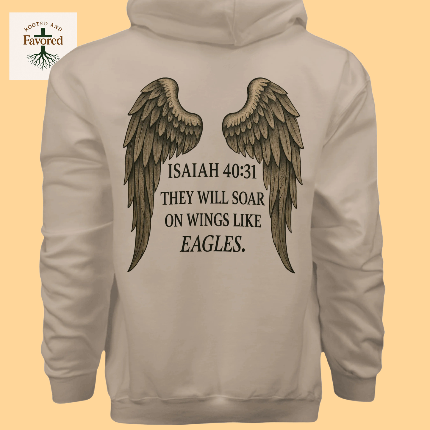 Men's Hanes Ultimate Cotton Pullover Hoodie "They Will Soar On Wings Like Eagles"