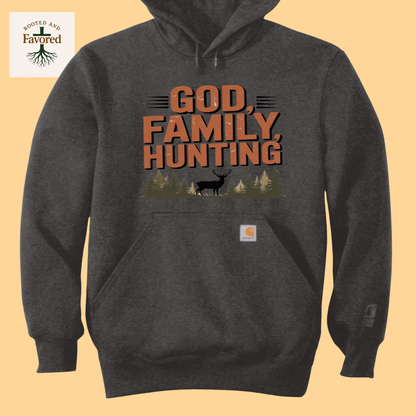 Men's Carhartt Rain Defender Heavyweight Hoodie "God, Family, Hunting"