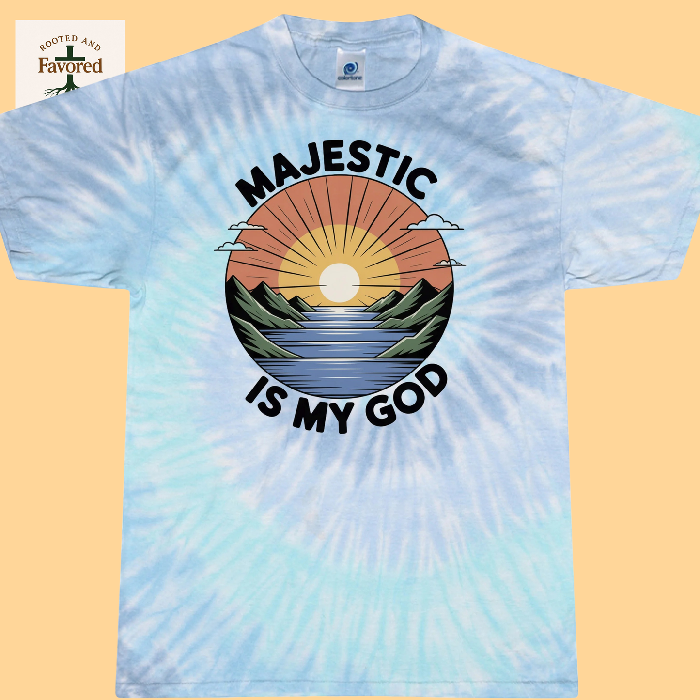 Girls Tie-Dye Cotton T-Shirt "Majestic is my God"