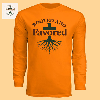 Men's Long-Sleeve Cooling Performance Tee "Rooted And Favored"