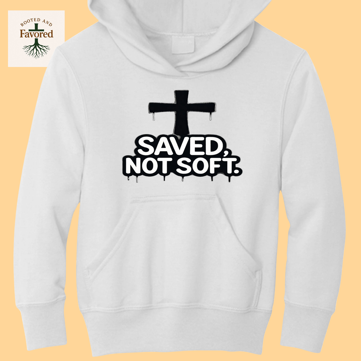 Boys Port & Company Youth Fleece Hoodie "Saved Not Soft"