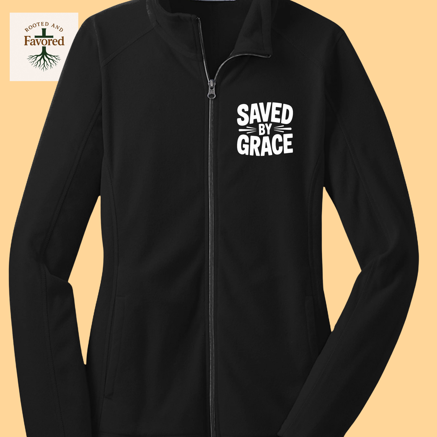 Women Port Authority Microfleece Jacket "Saved By Grace"