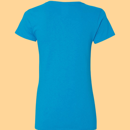 Ladies Gildan Heavy Cotton V-Neck T-Shirt "I Am Always With You"