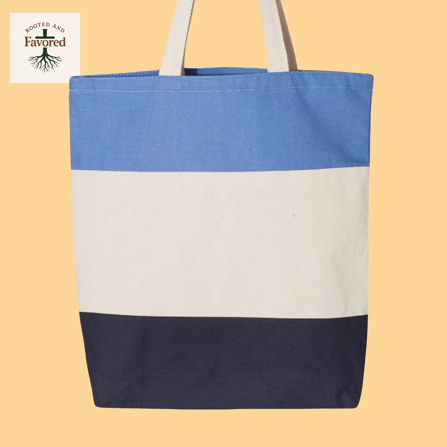 Q-Tees Tri-Color Tote Bag "Pray More Worry Less"