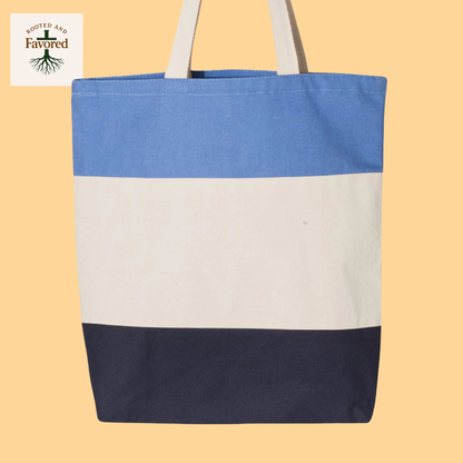 Q-Tees Tri-Color Tote Bag "Pray More Worry Less"