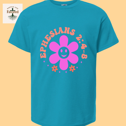 Girls Hanes ComfortSoft Cotton T-Shirt "Ephesians 2:4-8"