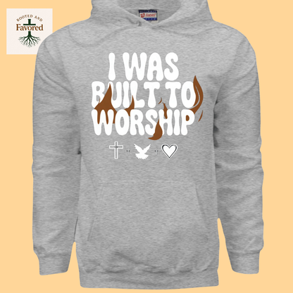 Men's Hanes Cotton Hoodie "I was Built To Worship"
