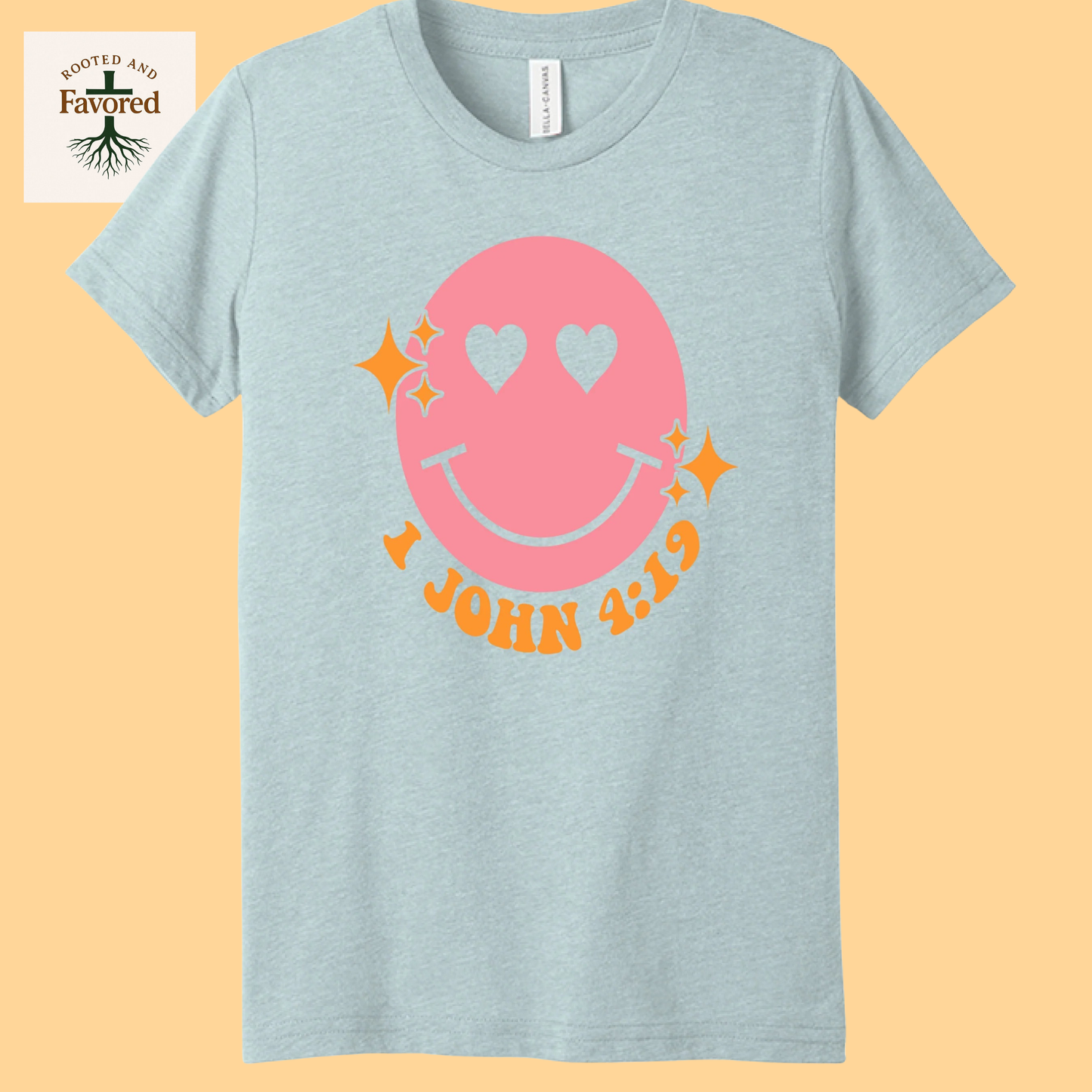 Girls Bella + Canvas Triblend Short-Sleeve T-Shirt " 1 John 4:19"
