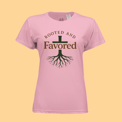Ladies Short-Sleeve Cooling Performance Crew "Rooted and Favored"