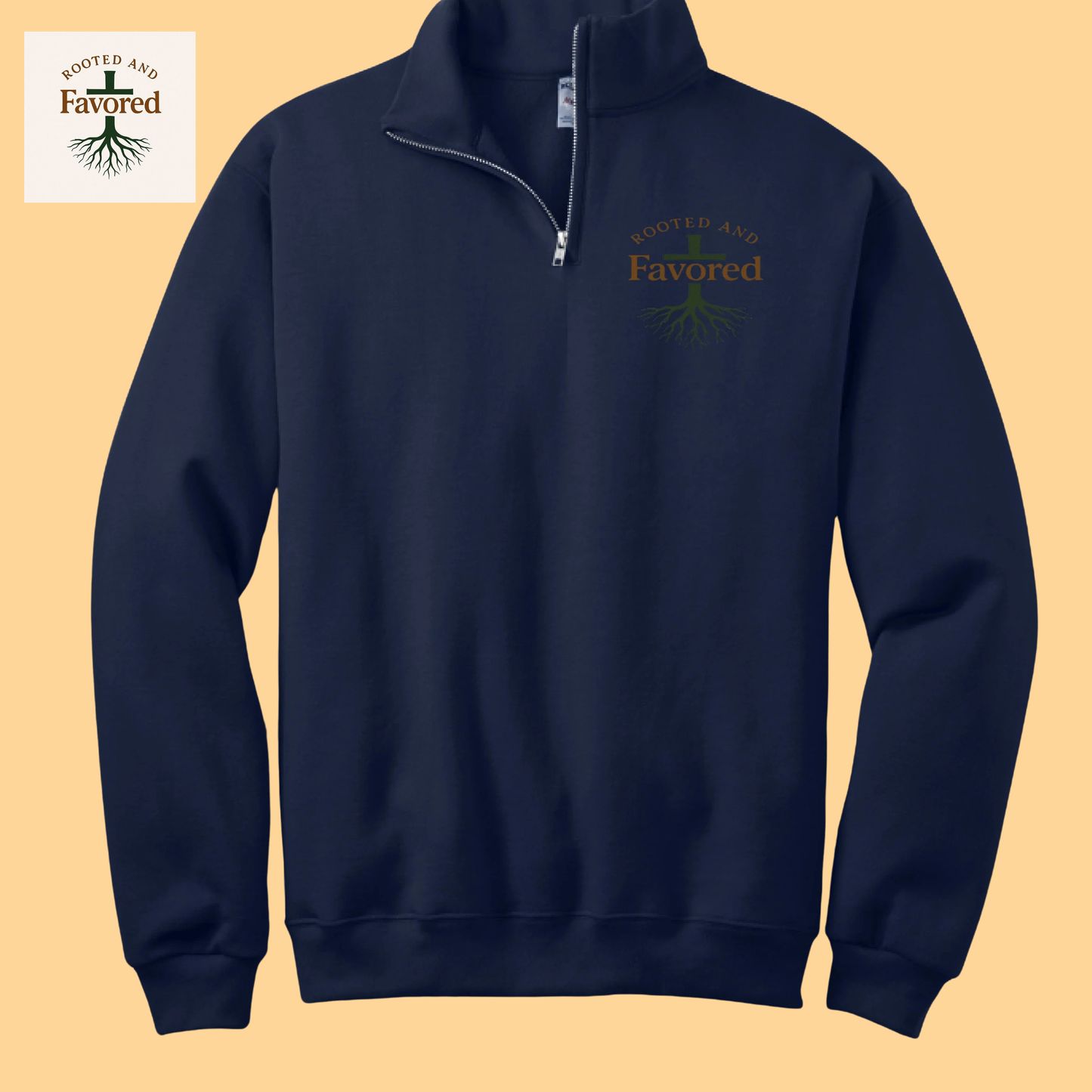 Men's Jerzee Quarter Zip "Rooted and Favored"