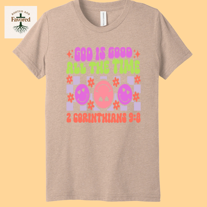 Girls Bella + Canvas Short-Sleeve T-Shirt "God Is Good All The Time"