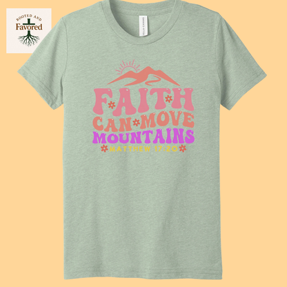 Girls Bella + Canvas Youth Triblend T-Shirts "Faith Can Move Mountains"
