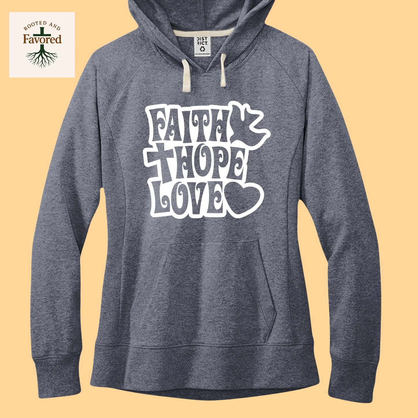 Women's District Fleece Hoodie "Faith-Hope-Love"