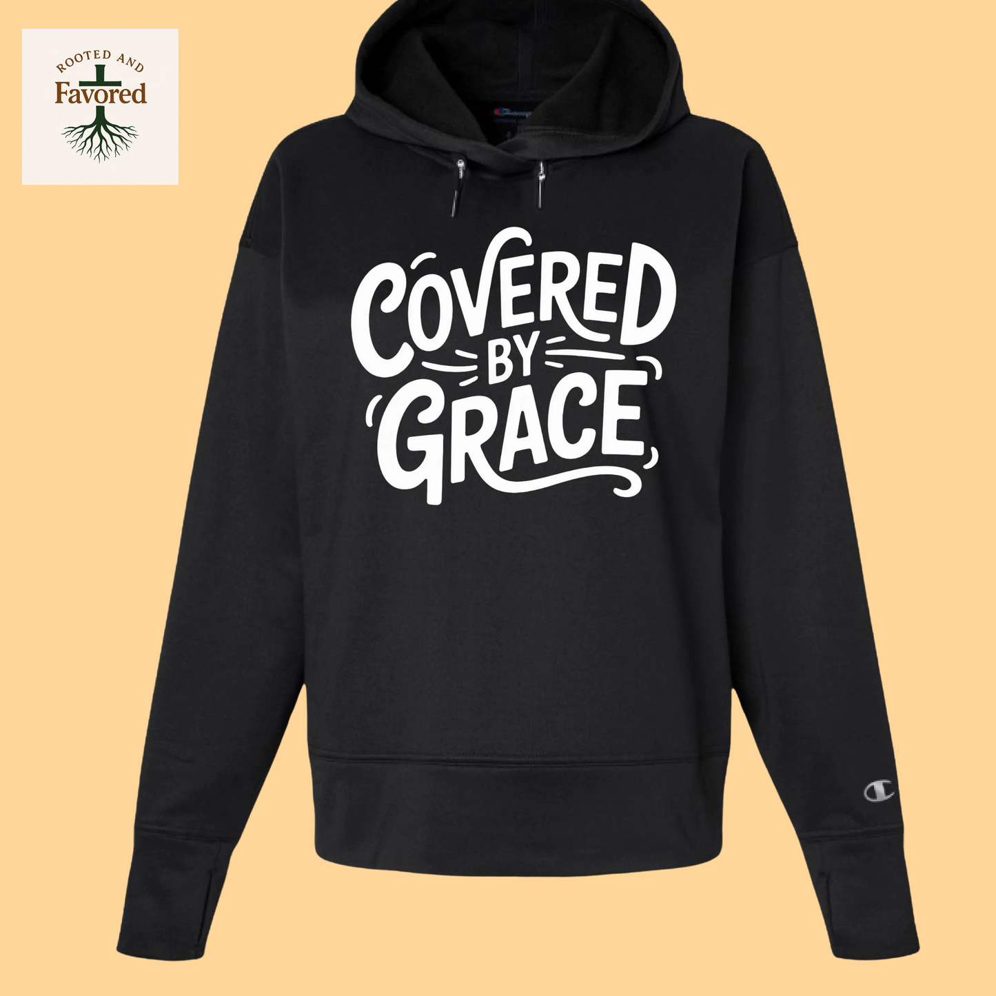 Women's Champion Sport Hooded Sweatshirt "Covered By Grace"