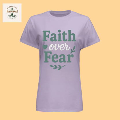 Women's Hanes Ringspun Cotton T-shirt "Faith Over Fear"