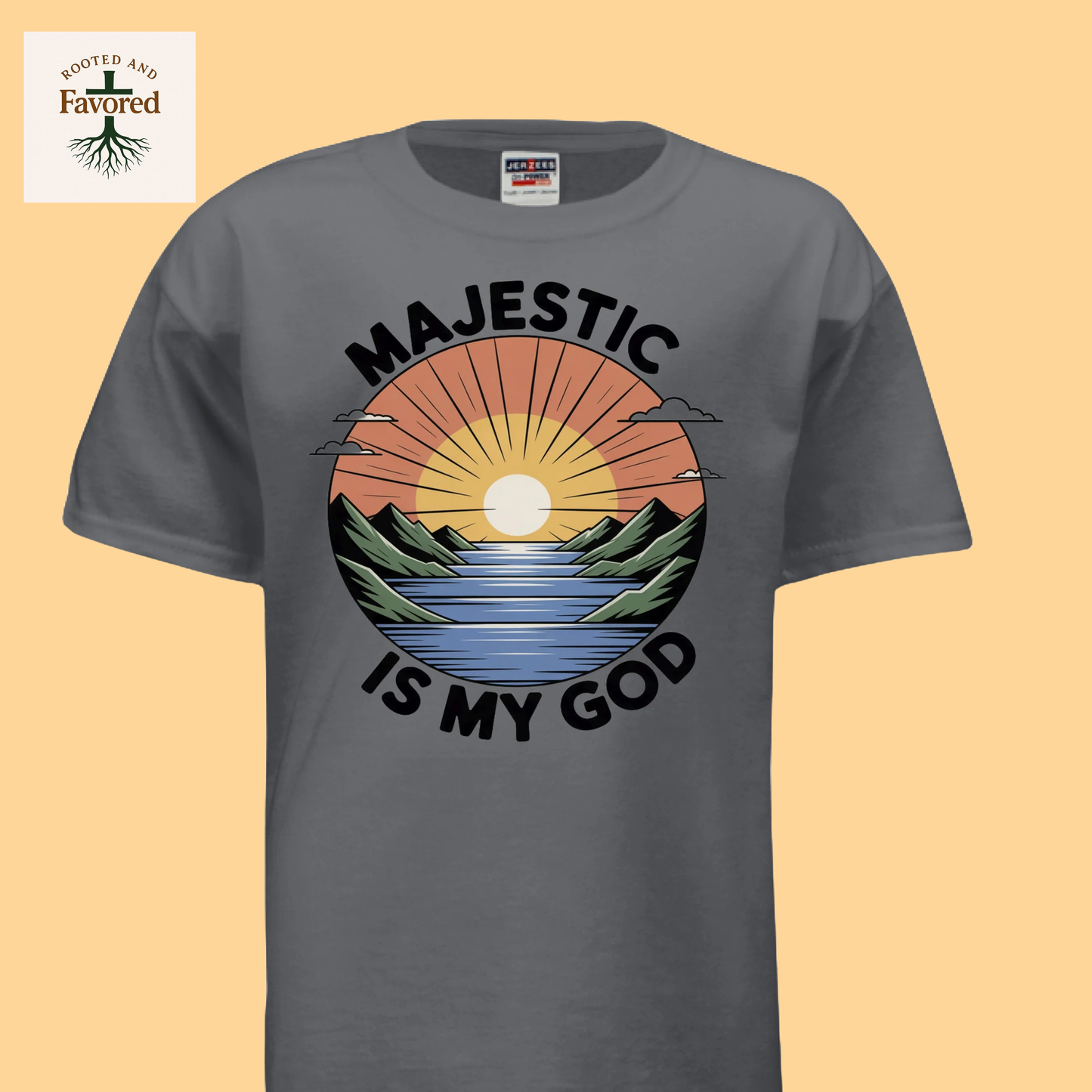 Boys Jerzees Dr-Power Active T-Shirt "Majestic is my God"
