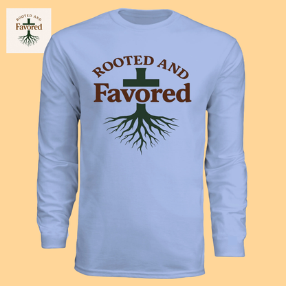 Men's Long-Sleeve Cooling Performance Tee "Rooted And Favored"