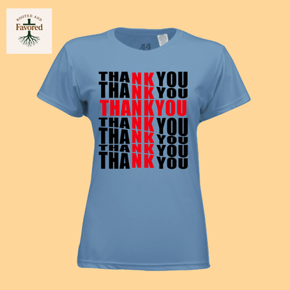 Women's Short Sleeve Cooling Performance Crew Tee "Thank You"