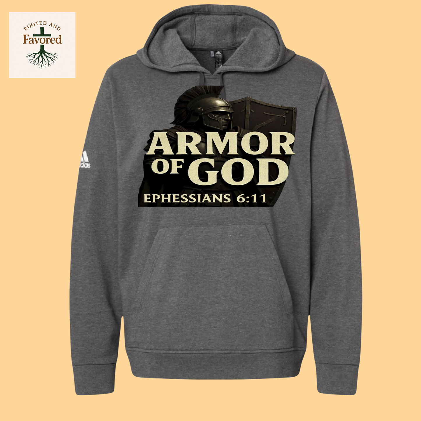 Men Adidas Fleece Hoodie "Armor of God"