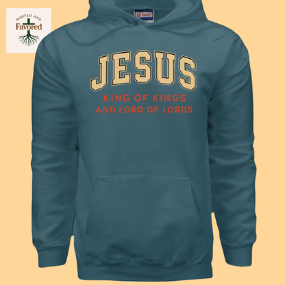 Men's Hanes Ultimate Cotton Pullover Hoodie "Jesus... King Of Kings And Lord Of Lords"