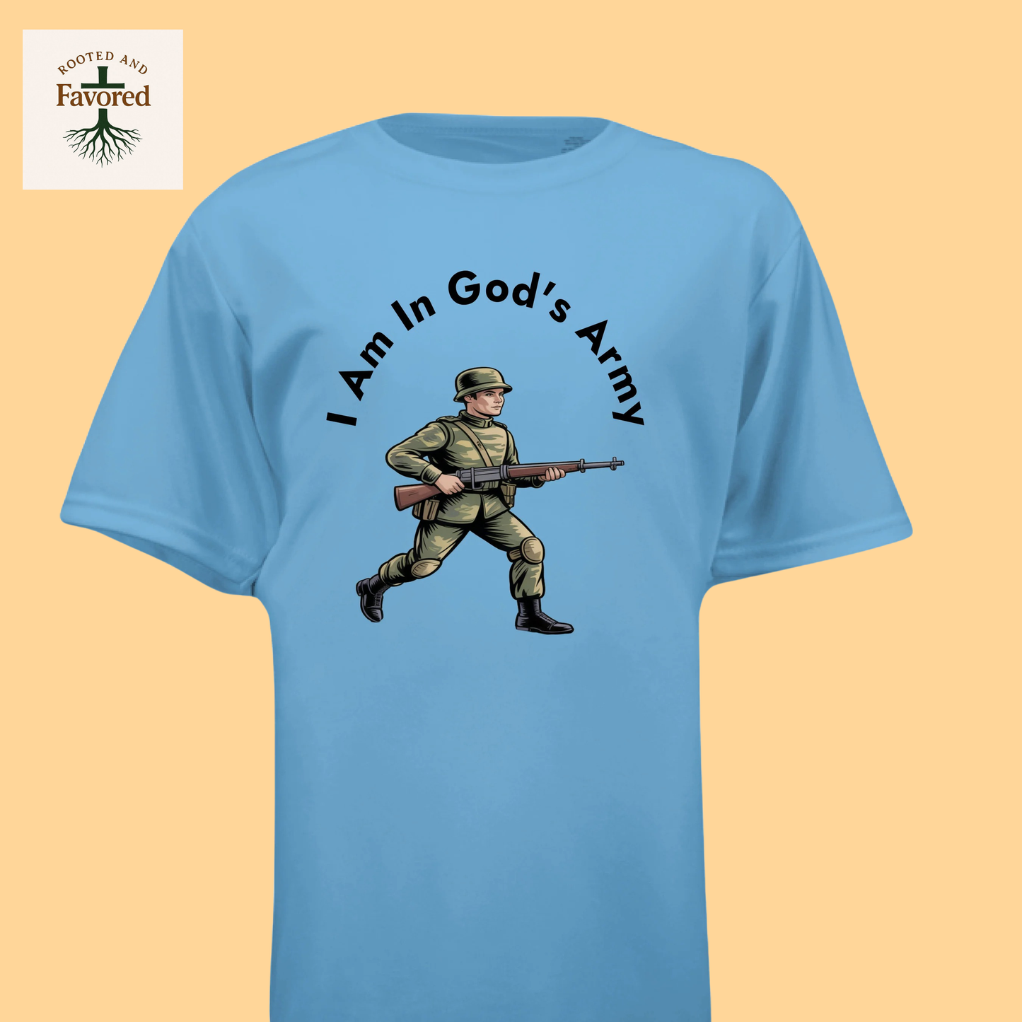 Boys Youth Short-Sleeve Cooling Performance T-Shirt "I Am In God's Army"