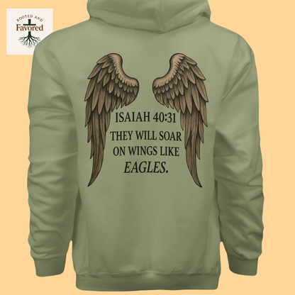 Men's Hanes Ultimate Cotton Pullover Hoodie "They Will Soar On Wings Like Eagles"