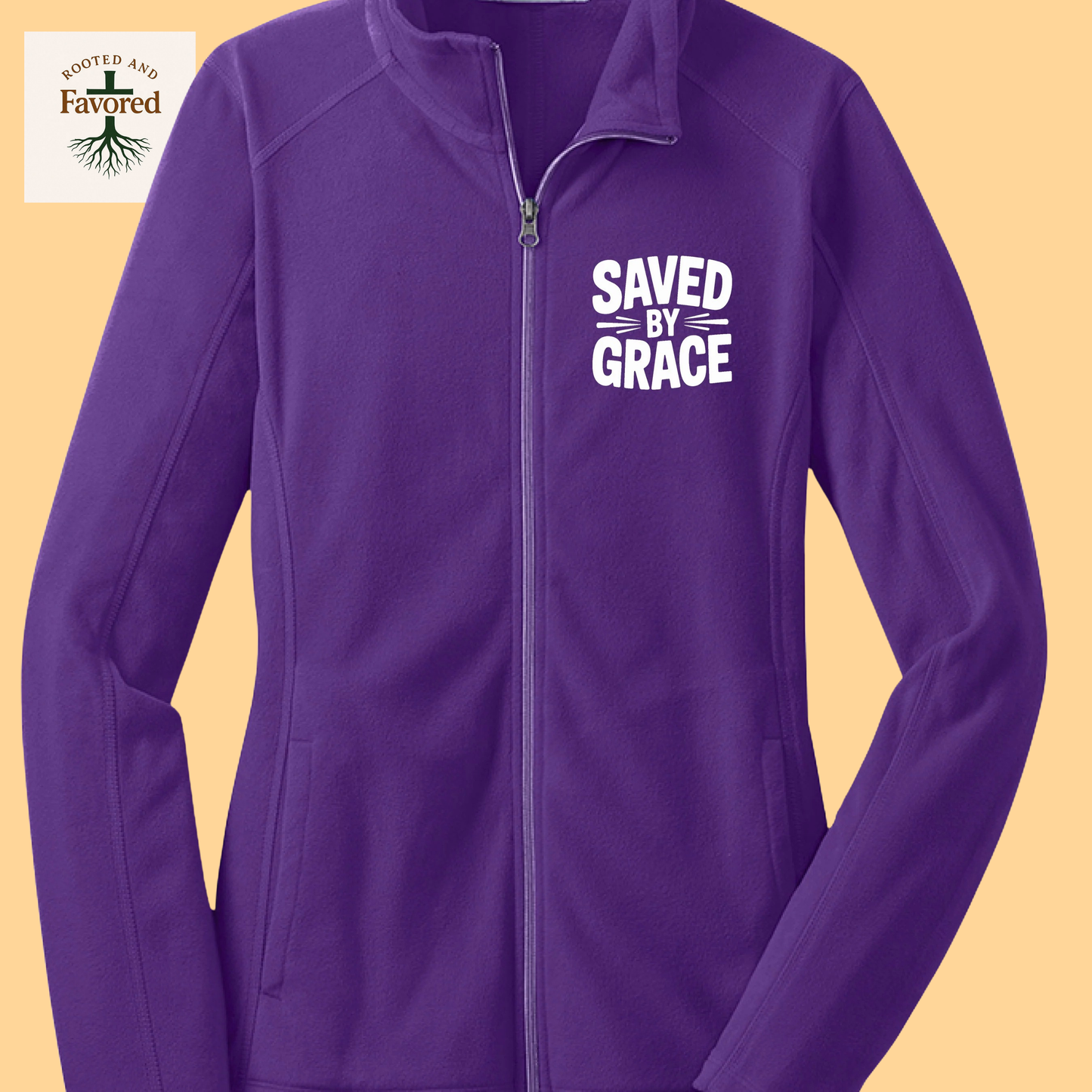 Women Port Authority Microfleece Jacket "Saved By Grace"