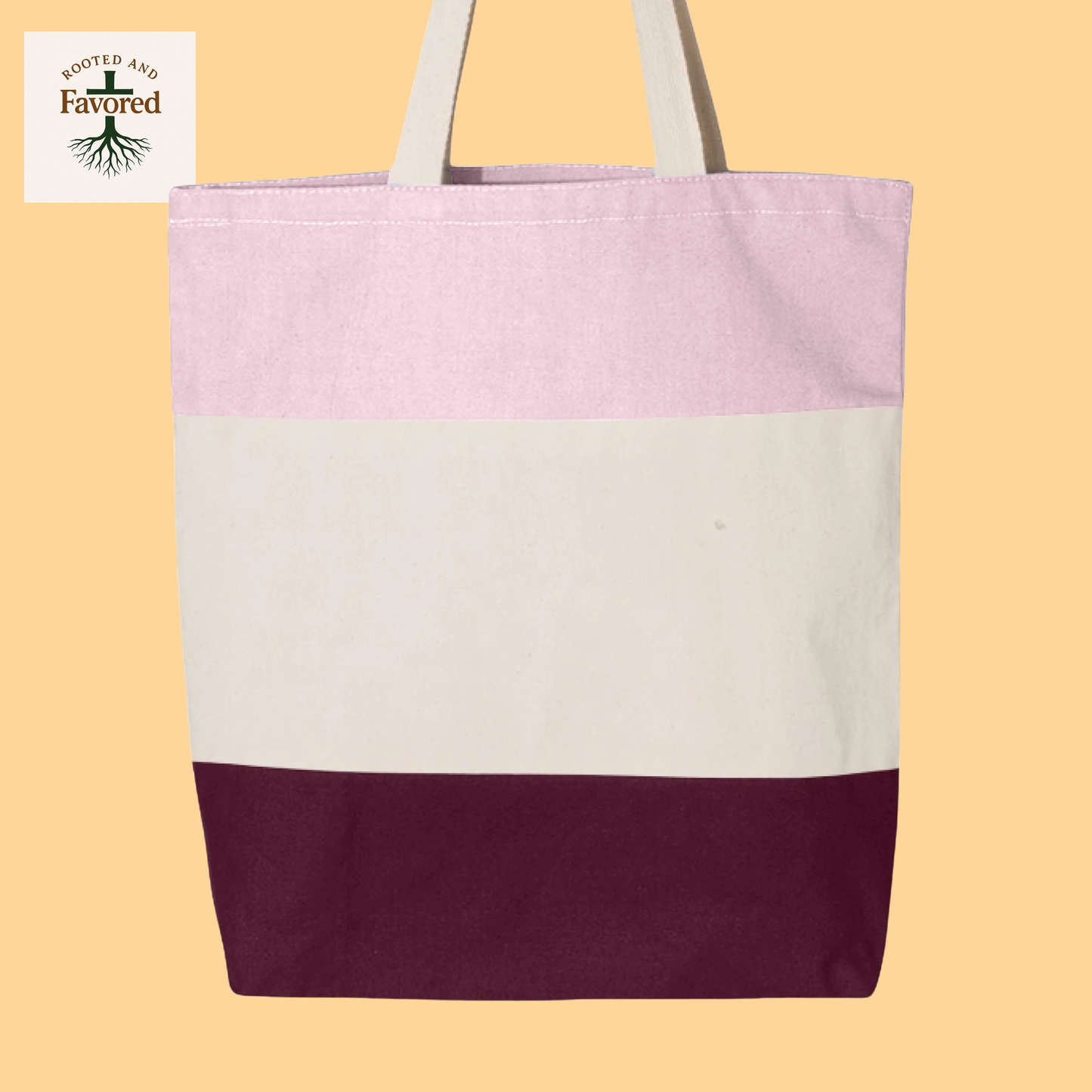 Q-Tees Tri-Color Tote Bag "Pray More Worry Less"