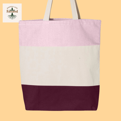 Q-Tees Tri-Color Tote Bag "Pray More Worry Less"