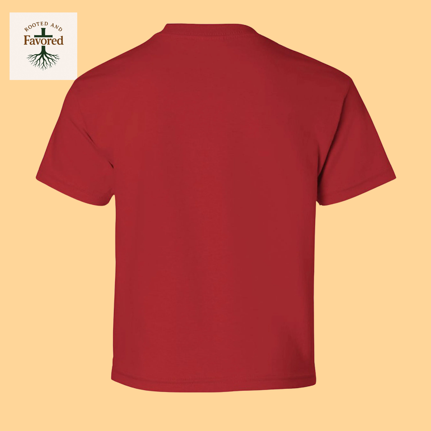 Boys Gildan Youth Ultra Cotton T-shirt "Rooted And Favored"