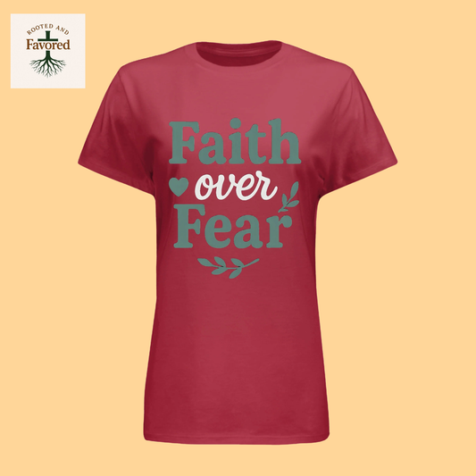 Women's Hanes Ringspun Cotton T-shirt "Faith Over Fear"