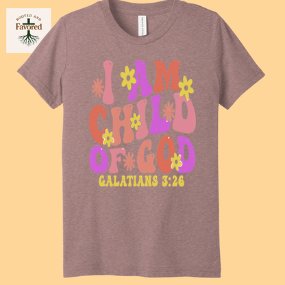 Girls Bella + Canvas Youth Triblend T-Shirt "I AM Child Of God"