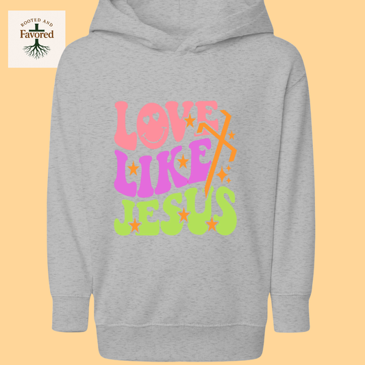 Toddler Rabbit Skins Pullover Fleece Hoodie "Love Like Jesus"