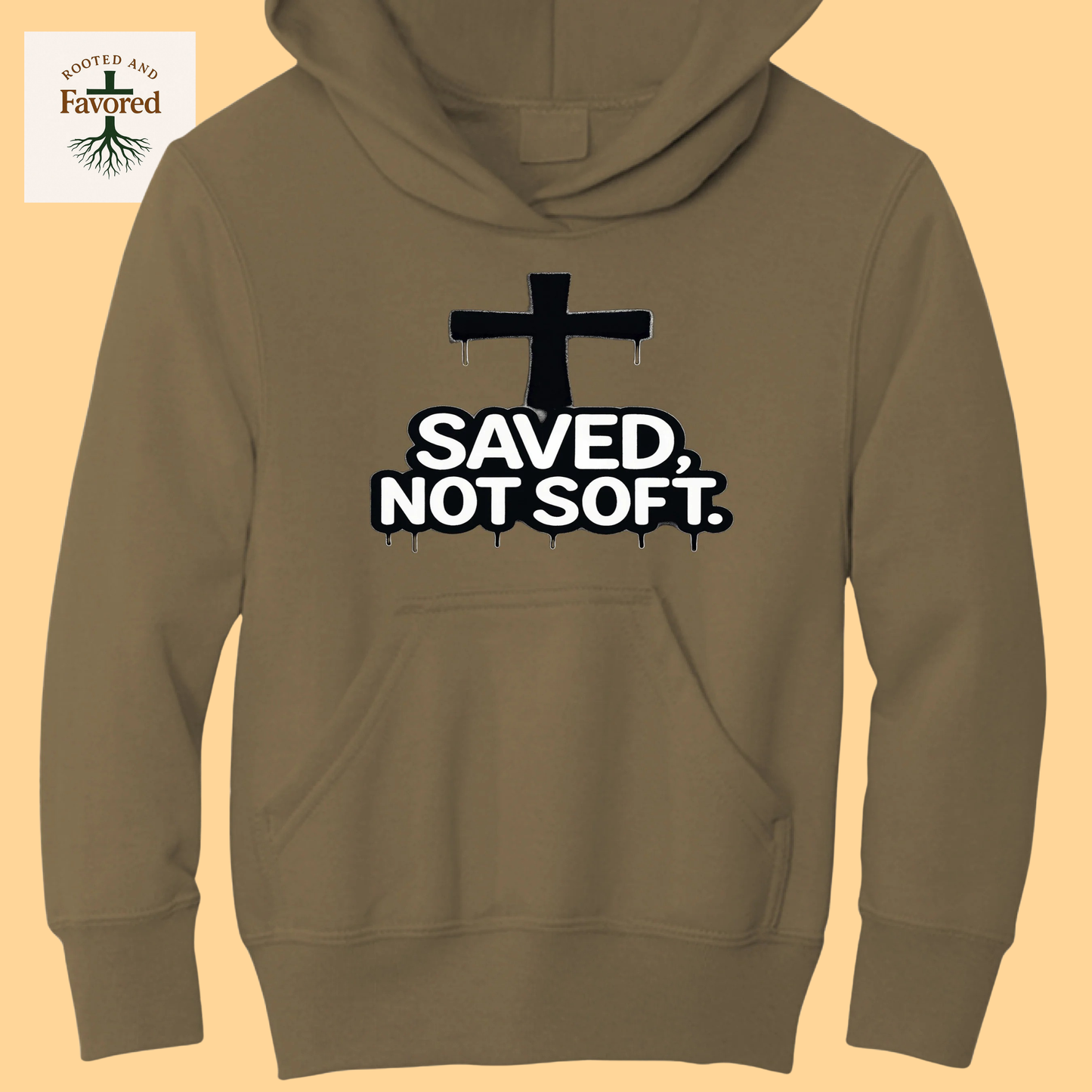 Boys Port & Company Youth Fleece Hoodie "Saved Not Soft"