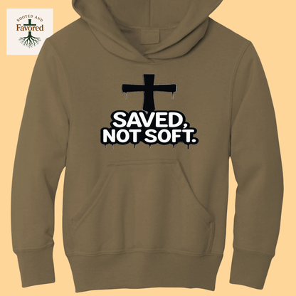 Boys Port & Company Youth Fleece Hoodie "Saved Not Soft"