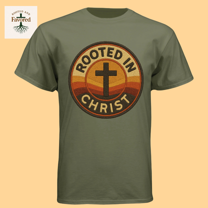 Mens Next Level Apparel T-shirt "Rooted In Christ"