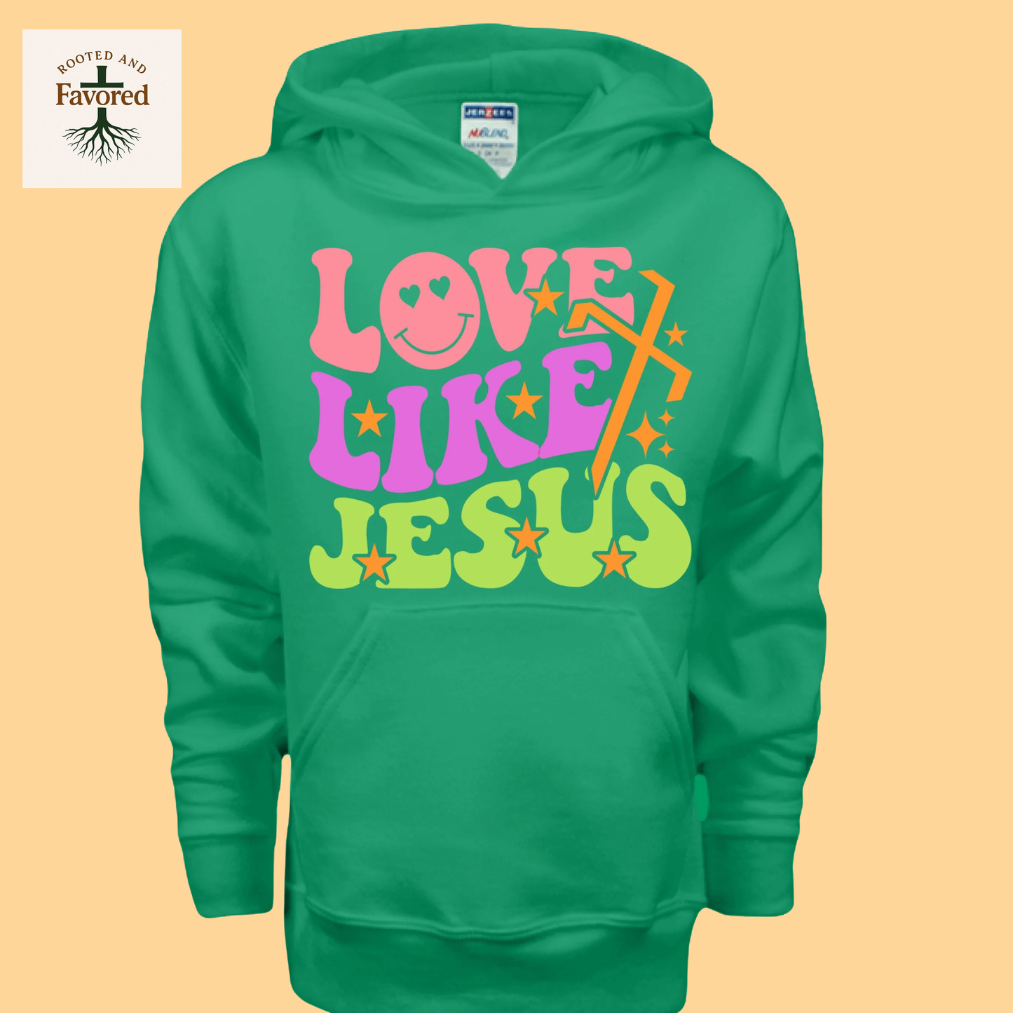 Girls Jerzees Youth NuBlend Fleece Hoodie  "Love Like Jesus"