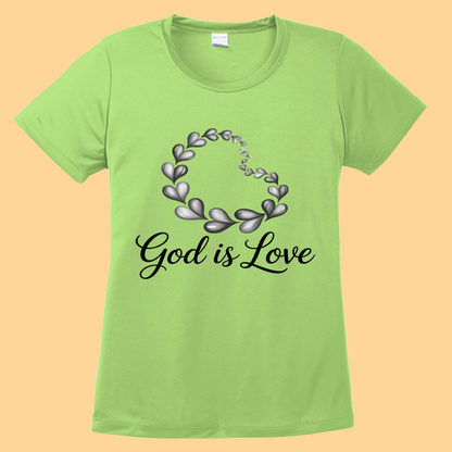 Women's Sport-Tek Competitor T-Shirt "God Is Love"