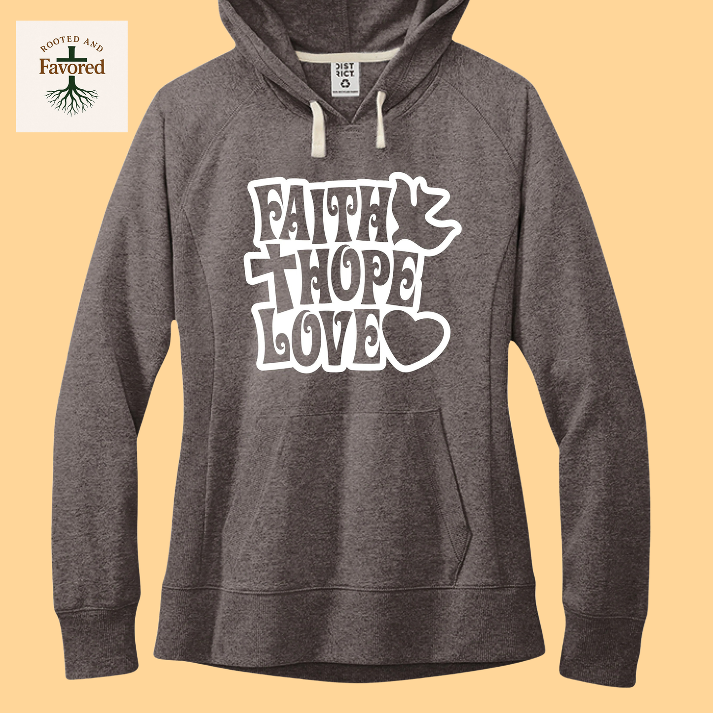 Women's District Fleece Hoodie "Faith-Hope-Love"