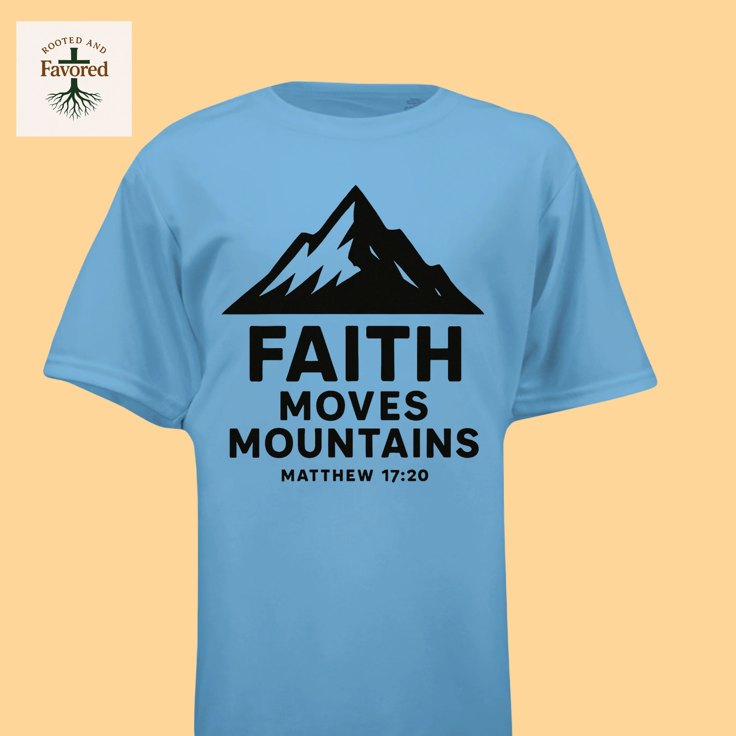 Boys A4 Youth Performance Cooling T-shirt "Faith Moves Mountains"