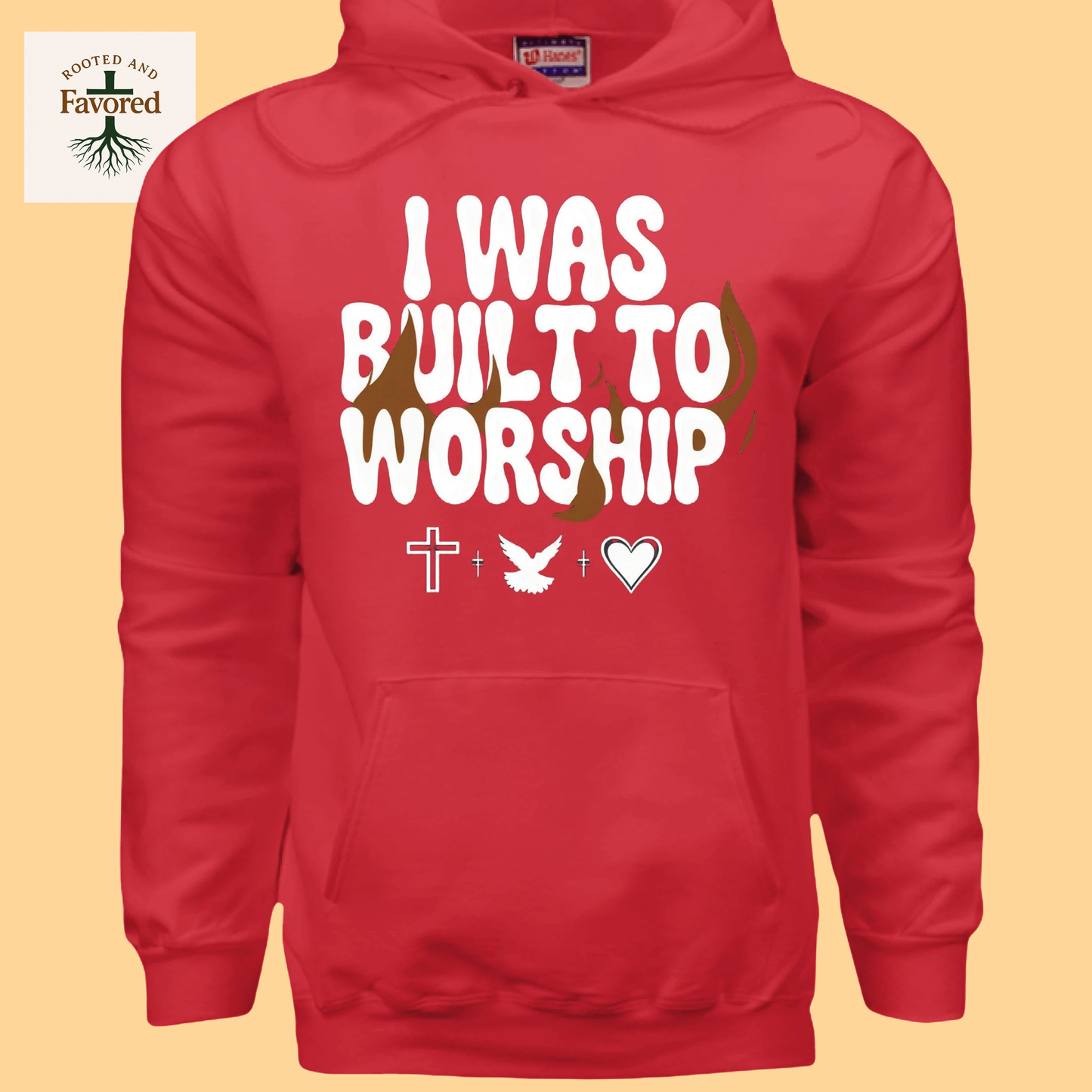 Men's Hanes Cotton Hoodie "I was Built To Worship"