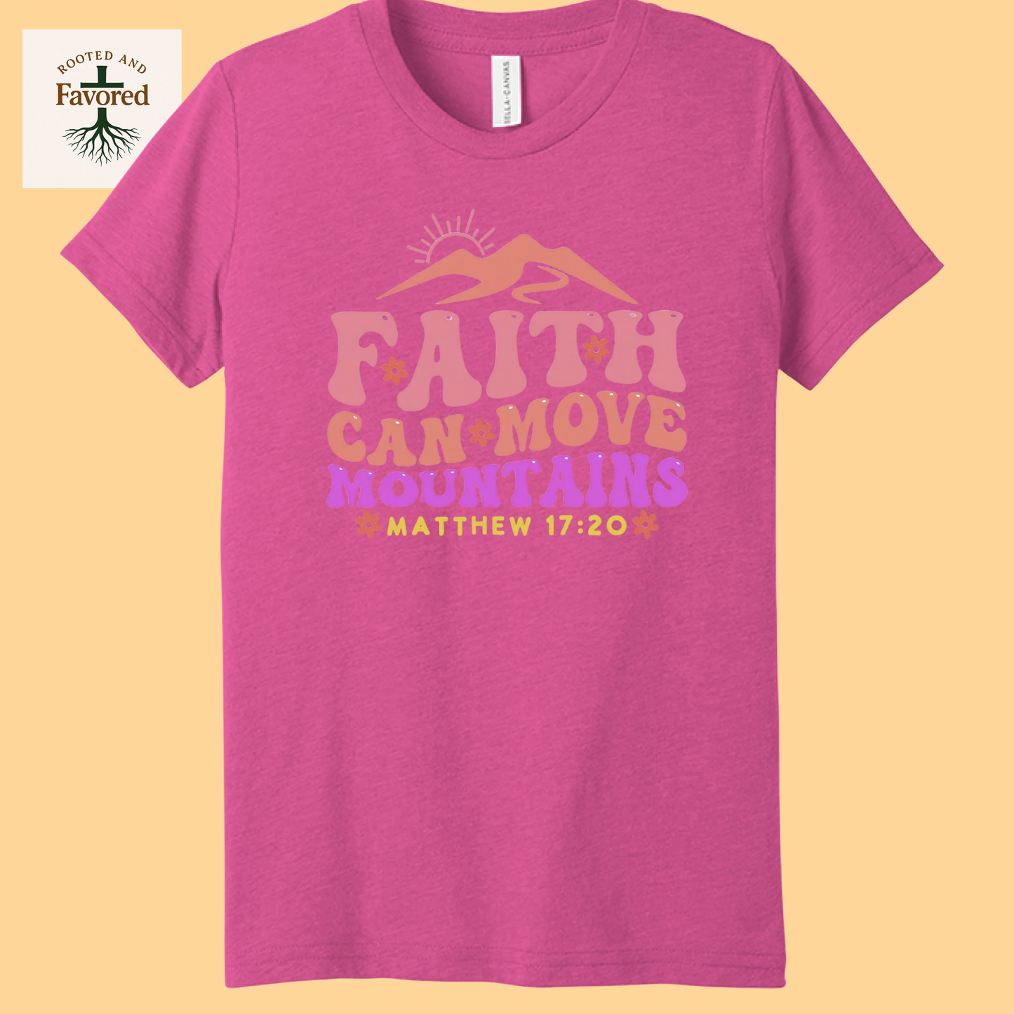 Girls Bella + Canvas Youth Triblend T-Shirts "Faith Can Move Mountains"