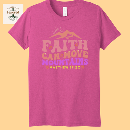Girls Bella + Canvas Youth Triblend T-Shirts "Faith Can Move Mountains"