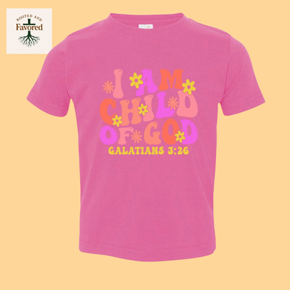 Rabbit Skins Toddler Fine Jersey T-Shirt "I AM A Child Of God"