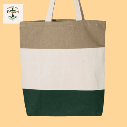 Q-Tees Tri-Color Tote Bag "Pray More Worry Less"