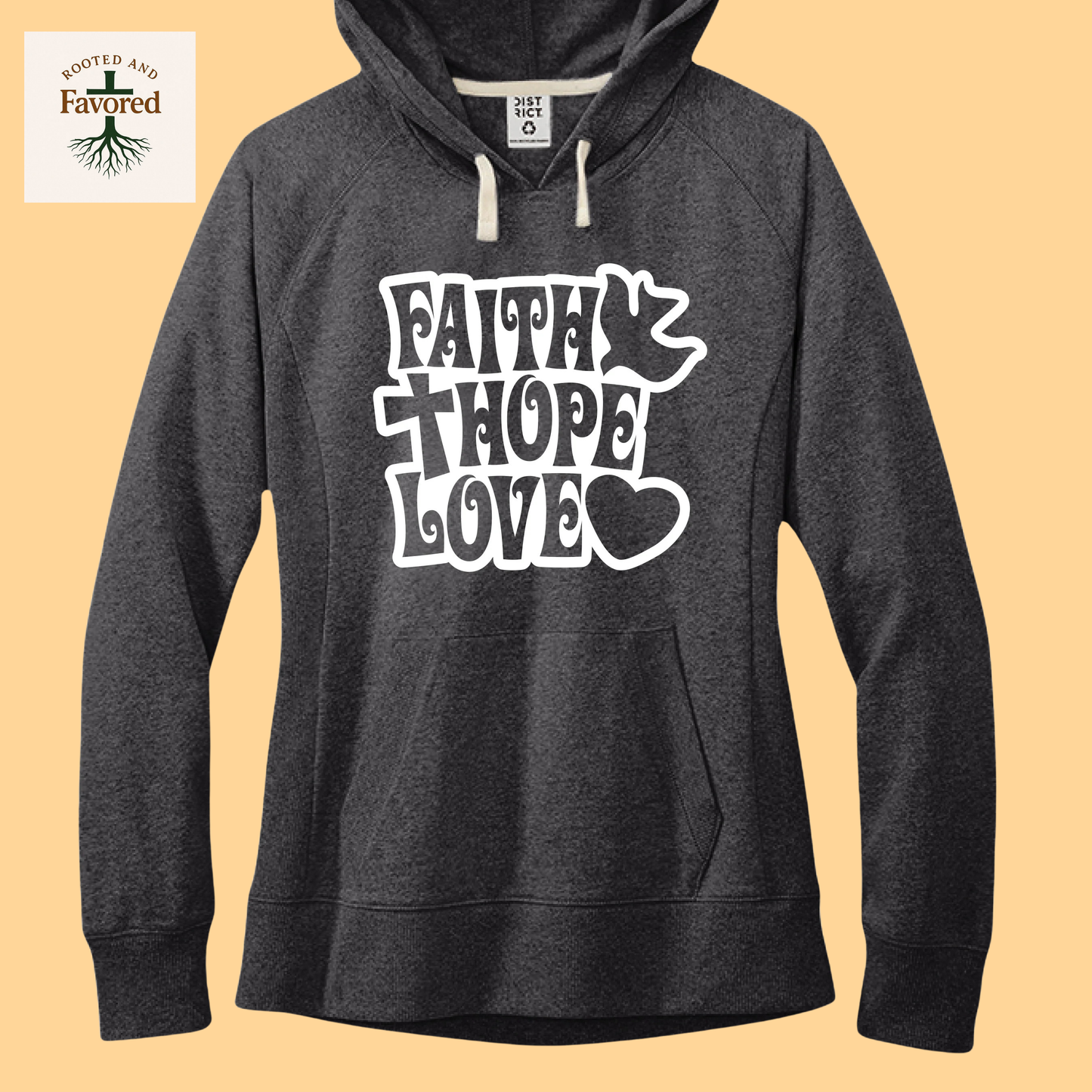 Women's District Fleece Hoodie "Faith-Hope-Love"