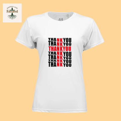 Women's Short Sleeve Cooling Performance Crew Tee "Thank You"